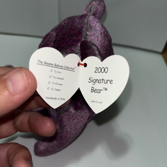 Ty Beanie Baby 2000 Signature Bear Purple With Tag - Picture 3 of 5